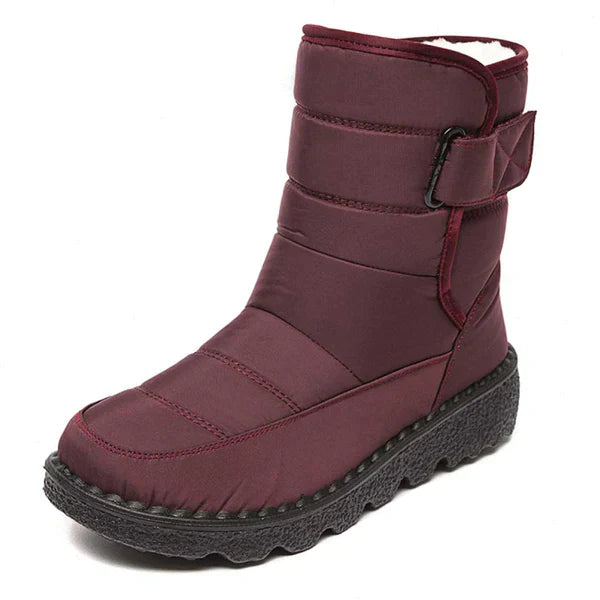 Stylish women's mid-height boots with round toe for snow