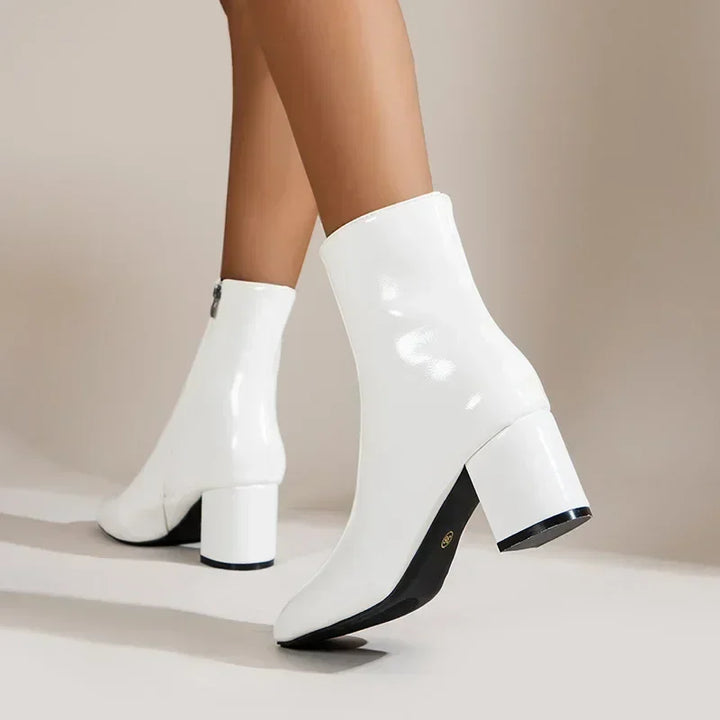 Women's high heel ankle boots with side zippers