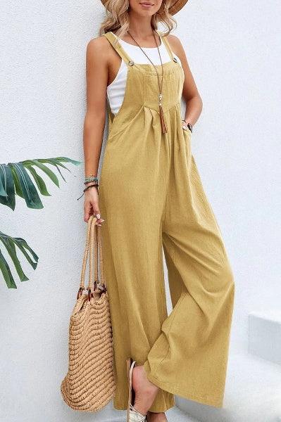 Women's Casual Loose Fit Jumpsuit – Sleeveless, Wide-Leg, Lightweight