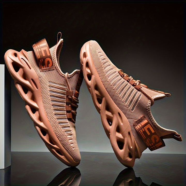 Breathable running sneakers with hollow sole design for men