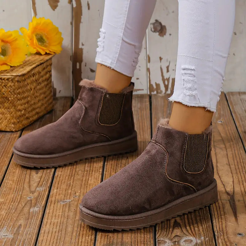 Women's Fluffy Thermal Slip-On Snow Boots