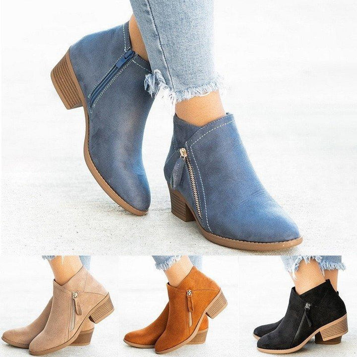 Ankle Boots with Low Heel – Women’s Comfortable Orthopedic Boots