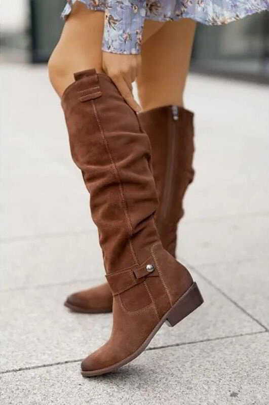 Women's Knee-High Suede Boots - Stylish, Comfortable, and Durable for Versatile Wear