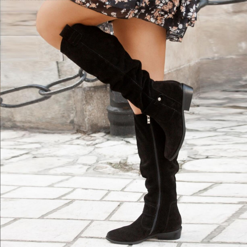 Women's Knee-High Suede Boots - Stylish, Comfortable, and Durable for Versatile Wear