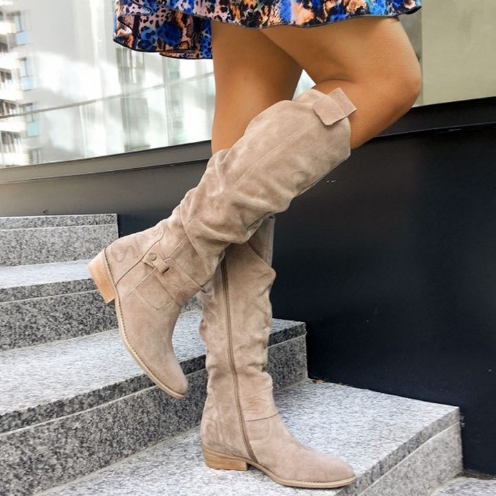 Women's Knee-High Suede Boots - Stylish, Comfortable, and Durable for Versatile Wear