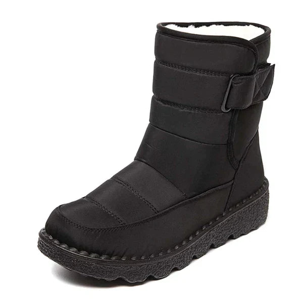 Stylish women's mid-height boots with round toe for snow