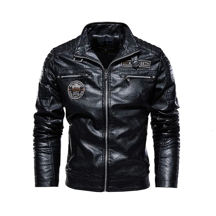 Men's pu leather motorcycle jacket