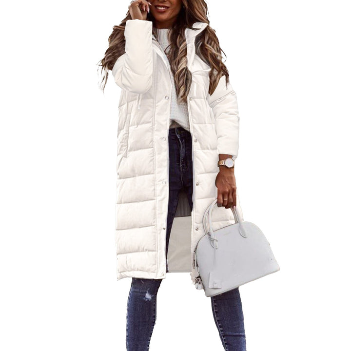 Women's long padded coat with hood